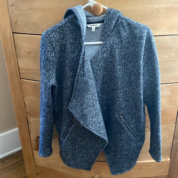 BB Dakota, hooded fleece tweed hoodie jacket size medium in GUC - Picture 1 of 4